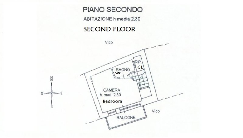 Apartamento histórico en Cipressa